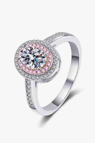 Trendsi Eros and Psyche Valentines 1 Carat Moissanite 925 Sterling Silver Halo Ring