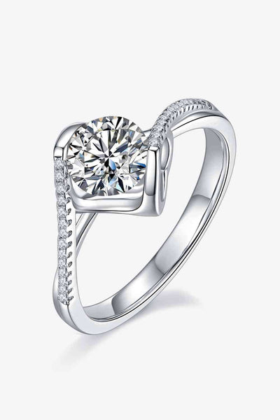 Trendsi Eros and Psyche Valentines 1 Carat Moissanite 925 Sterling Silver Twisted Ring