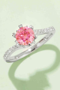 Trendsi Eros and Psyche Valentines Deep Rose / 4.5 Eros and Psyche Valentines 1 Carat Moissanite 925 Sterling Silver Ring