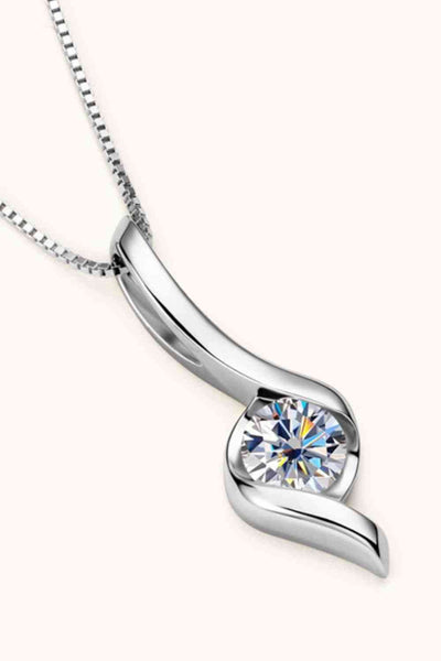 Trendsi Eros and Psyche Valentines Eros and Psyche Valentines 1 Carat Moissanite 925 Sterling Silver Necklace