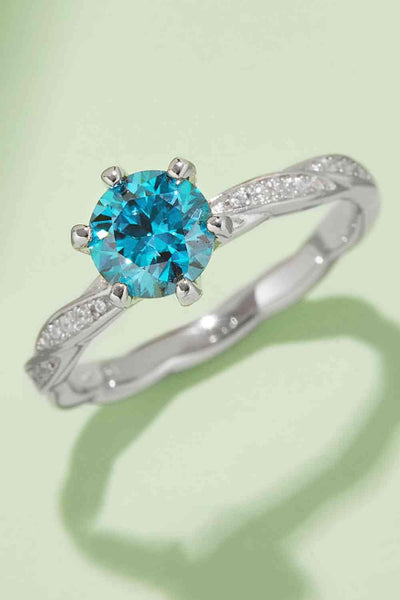 Trendsi Eros and Psyche Valentines Eros and Psyche Valentines 1 Carat Moissanite Contrast 925 Sterling Silver Ring