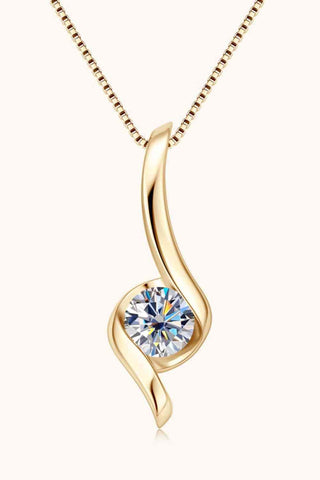 Trendsi Eros and Psyche Valentines Gold / One Size Eros and Psyche Valentines 1 Carat Moissanite 925 Sterling Silver Necklace