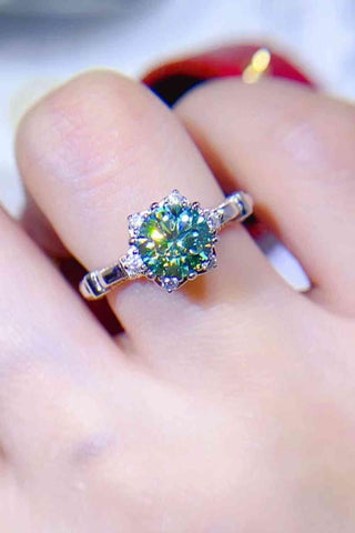 Trendsi Eros and Psyche Valentines Light Green / 4.5 1 Carat Moissanite 925 Sterling Silver Ring