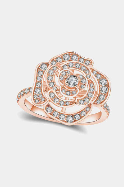 Trendsi Eros and Psyche Valentines Rose Gold / 5 Moissanite Flower Shape Ring