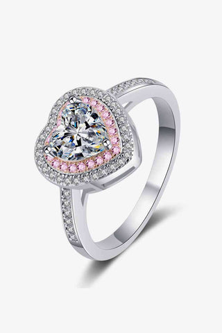 Trendsi Eros and Psyche Valentines Silver / 4 1 Carat Moissanite Heart 925 Sterling Silver Ring