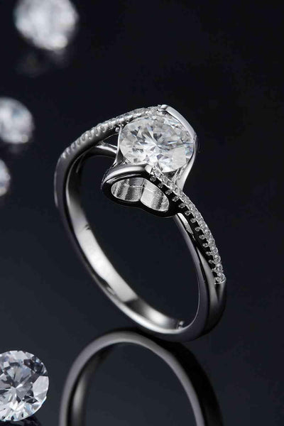 Trendsi Eros and Psyche Valentines Silver / 4.5 1 Carat Moissanite 925 Sterling Silver Twisted Ring