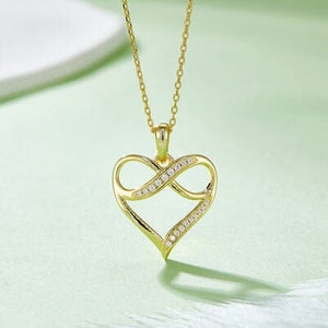 Trendsi Gold / One Size Moissanite 925 Sterling Silver Heart Necklace