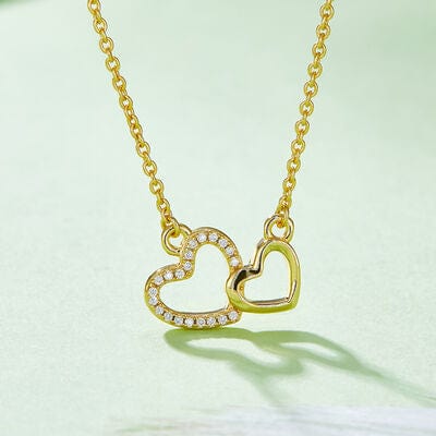 Trendsi Gold / One Size Moissanite 925 Sterling Silver Heart Necklace