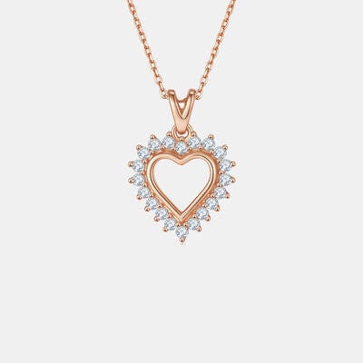 Trendsi Moissanite 925 Sterling Silver Heart Pendant Necklace