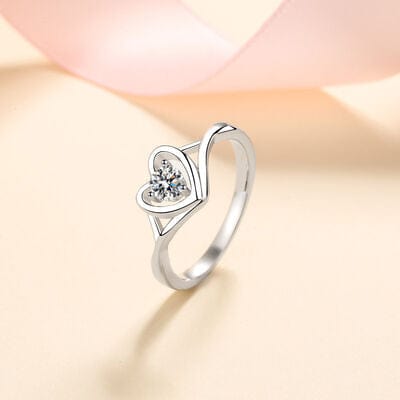 Trendsi Moissanite Heart 925 Sterling Silver Ring