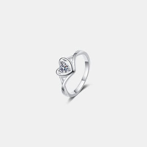 Trendsi Silver / 4 Moissanite Heart 925 Sterling Silver Ring