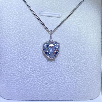 Trendsi Silver / One Size 2 Carat Moissanite 925 Sterling Silver Necklace