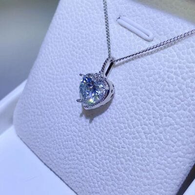 Trendsi Silver / One Size 2 Carat Moissanite 925 Sterling Silver Necklace