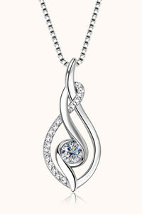 Trendsi Silver / One Size Eros and Psyche Valentines Moissanite 925 Sterling Silver Necklace