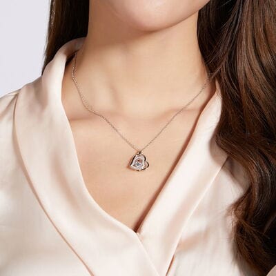 Trendsi Silver / One Size Moissanite 925 Sterling Silver Heart Necklace