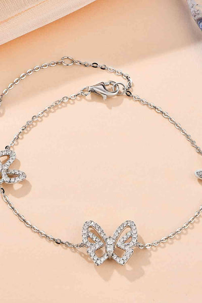 Trendsi Silver / One Size Moissanite Butterfly Shape Bracelet