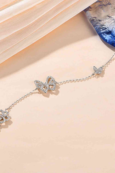 Trendsi Silver / One Size Moissanite Butterfly Shape Bracelet