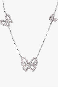 Trendsi Silver / One Size Moissanite Butterfly Shape Necklace