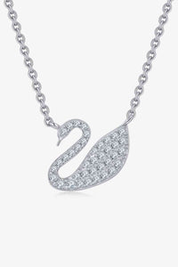 Trendsi Silver / One Size Moissanite Swan 925 Sterling Silver Necklace