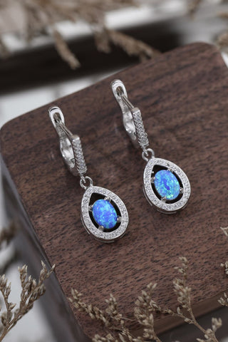 Trendsi Sky Blue / One Size Opal Pear Shaped Drop Earrings