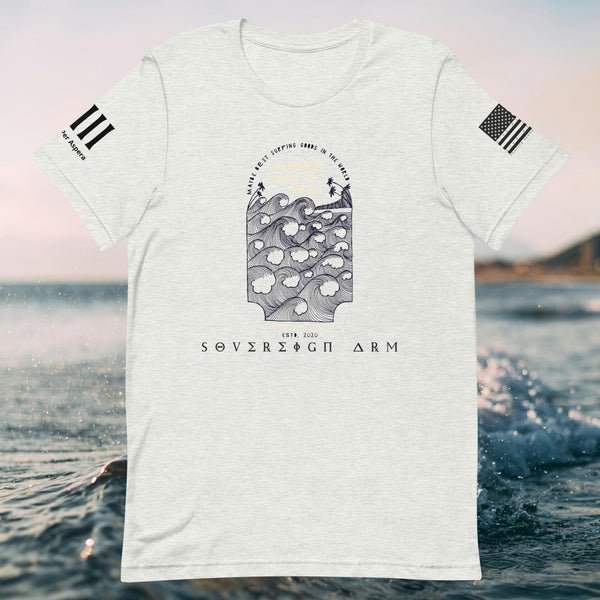 Happiness comes in waves surf art Unisex t-shirt