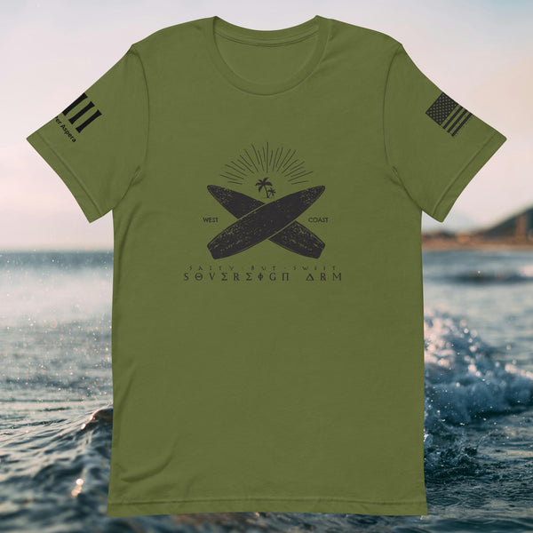 Suf Board cross Unisex t-shirt