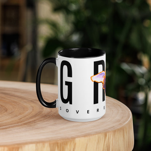 Grim Sassy Angel Mug with Color Inside