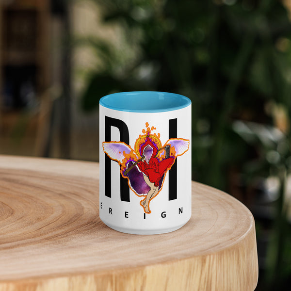 Grim Sassy Angel Mug with Color Inside