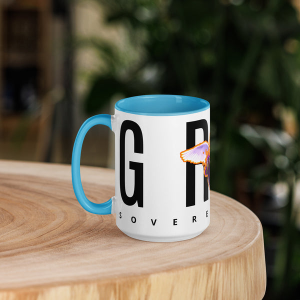 Grim Sassy Angel Mug with Color Inside