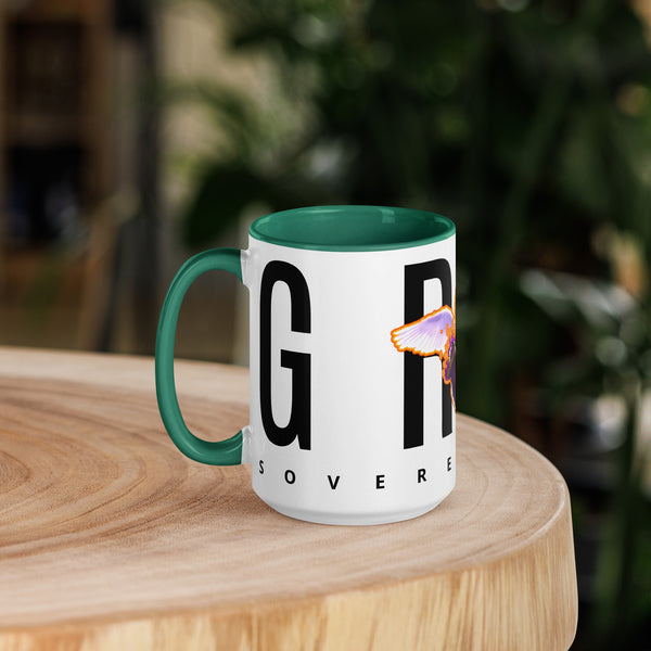 Grim Sassy Angel Mug with Color Inside