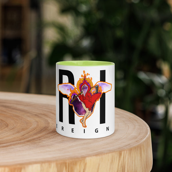 Grim Sassy Angel Mug with Color Inside