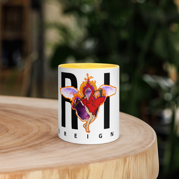 Grim Sassy Angel Mug with Color Inside