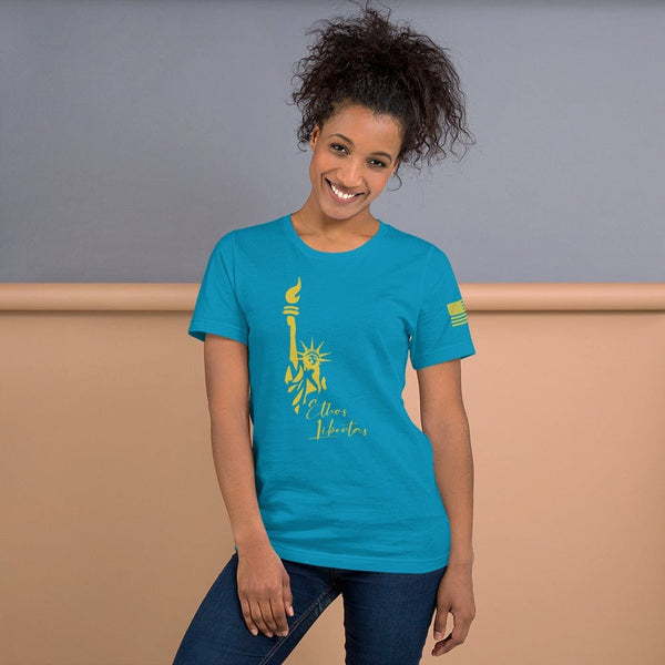 sovereignarm.com Aqua / S Ethos Libertas Gold Short-Sleeve Unisex T-Shirt