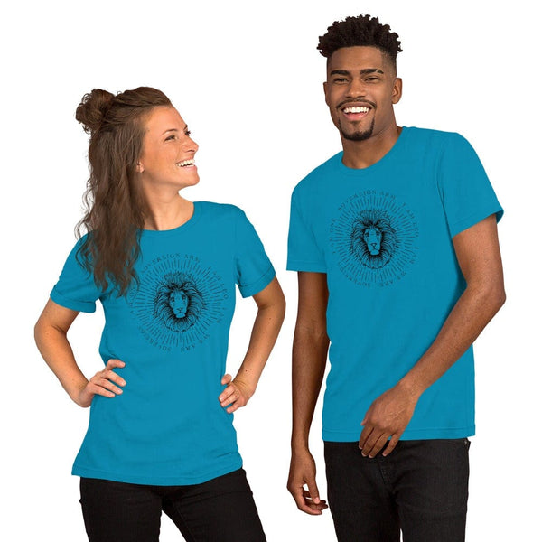 sovereignarm.com Aqua / S Zodiac Leo, I am | Black Print Short-Sleeve Unisex T-Shirt