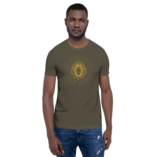 sovereignarm.com Army / S Zodiac Leo, I am | Gold Print Short-Sleeve Unisex T-Shirt