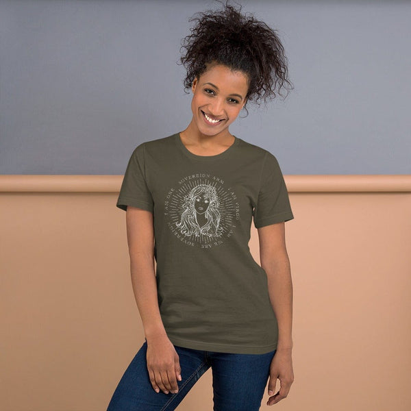 sovereignarm.com Army / S Zodiac Virgo, I am | White Print Short-Sleeve Unisex T-Shirt