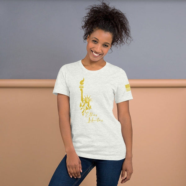 sovereignarm.com Ash / S Ethos Libertas Gold Short-Sleeve Unisex T-Shirt