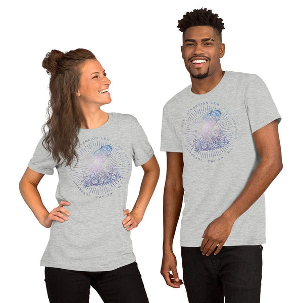 sovereignarm.com Athletic Heather / S Zodiac Aquarius, I am | Space Print Short-Sleeve Unisex T-Shirt