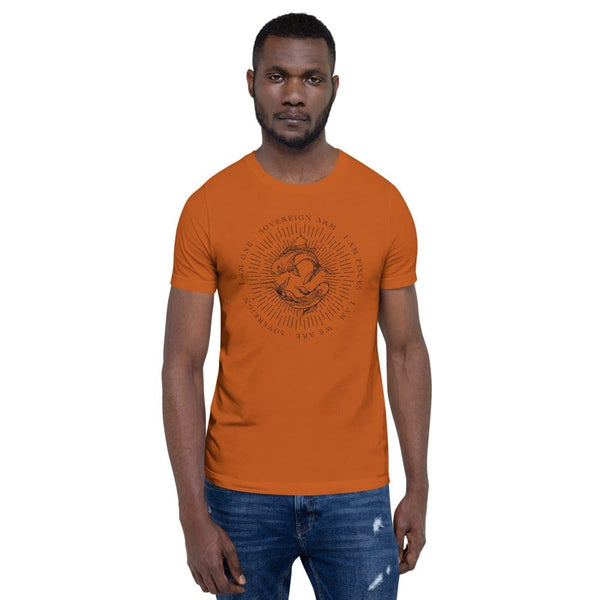 sovereignarm.com Autumn / S Zodiac Pisces, I am | Black Print Short-Sleeve Unisex T-Shirt