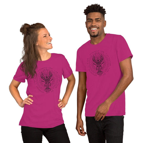 sovereignarm.com Berry / S Zodiac Cancer, I am | Black Print Short-Sleeve Unisex T-Shirt