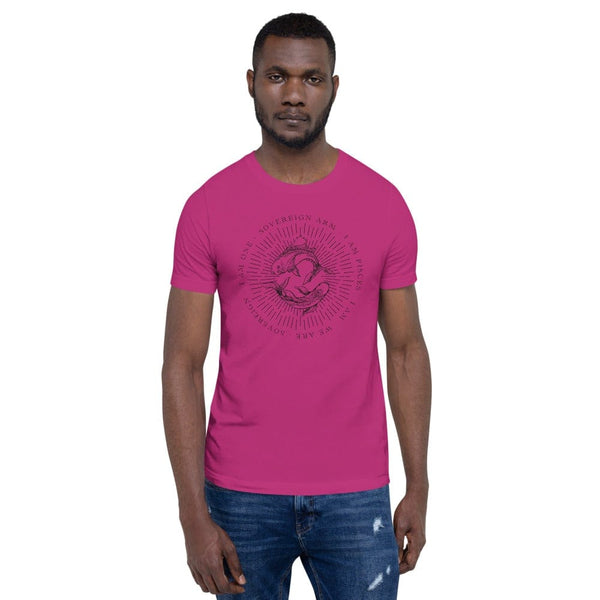 sovereignarm.com Berry / S Zodiac Pisces, I am | Black Print Short-Sleeve Unisex T-Shirt