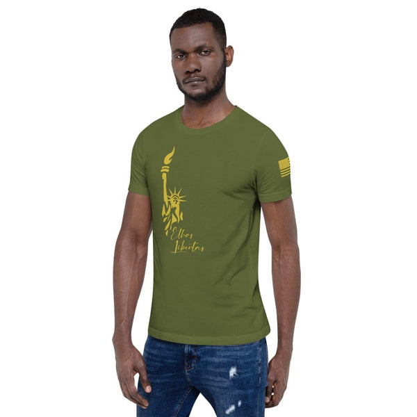 sovereignarm.com Ethos Libertas Gold Short-Sleeve Unisex T-Shirt