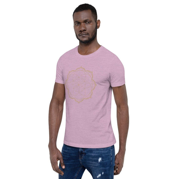 sovereignarm.com Flower of life lotus | Gold Print Short-Sleeve Unisex T-Shirt