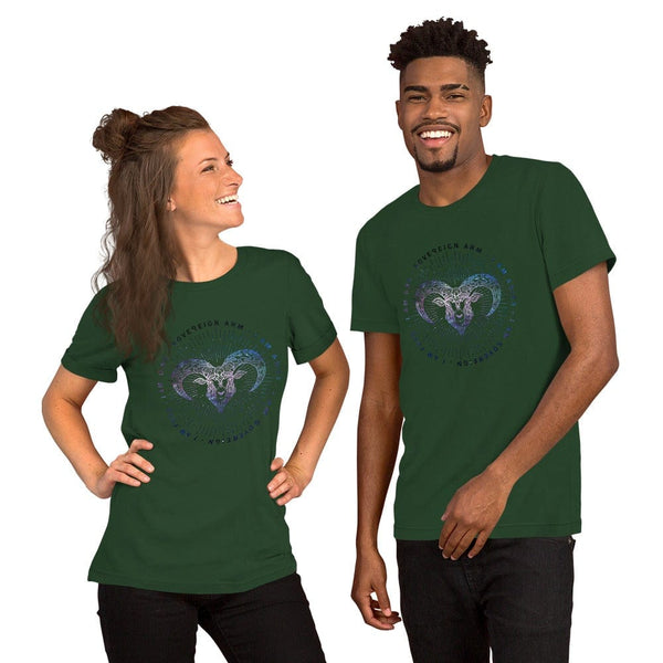 sovereignarm.com Forest / S Zodiac Aries | Space Print Short-Sleeve Unisex T-Shirt