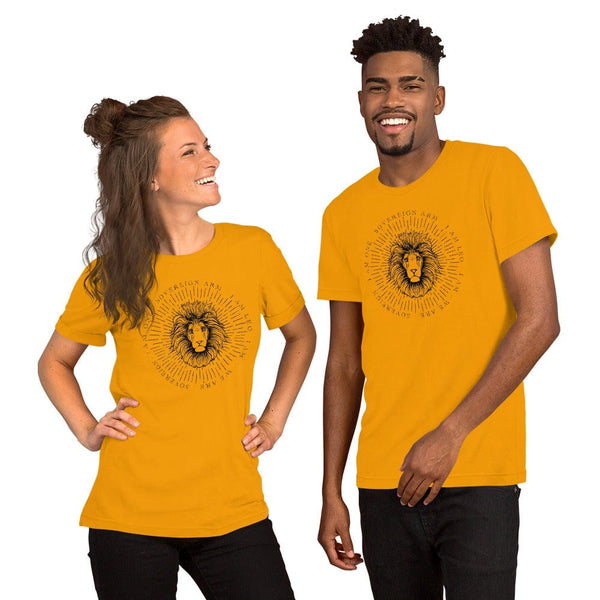 sovereignarm.com Gold / S Zodiac Leo, I am | Black Print Short-Sleeve Unisex T-Shirt