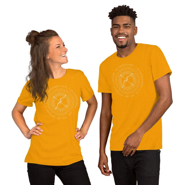 sovereignarm.com Gold / S Zodiac Sagittarius, I am | White Print Short-Sleeve Unisex T-Shirt