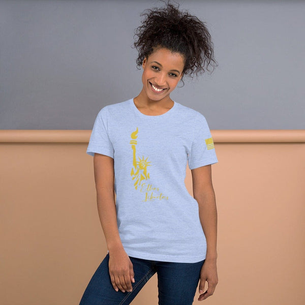 sovereignarm.com Heather Blue / S Ethos Libertas Gold Short-Sleeve Unisex T-Shirt