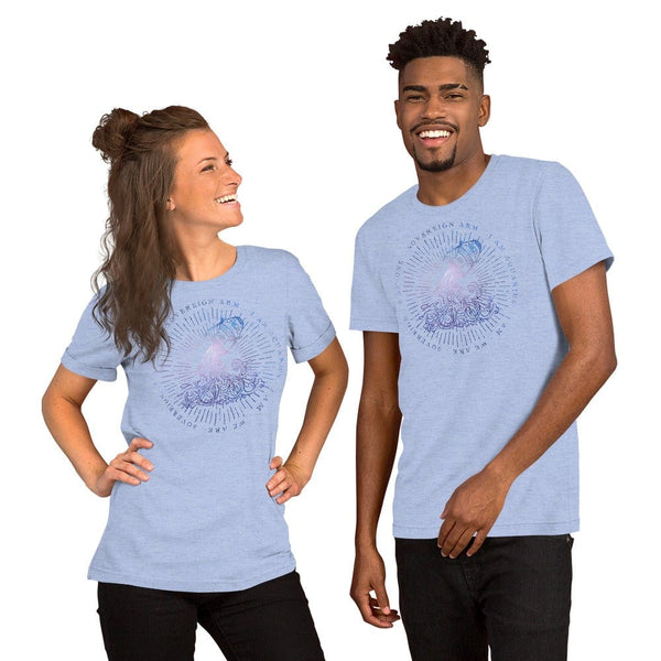 sovereignarm.com Heather Blue / S Zodiac Aquarius, I am | Space Print Short-Sleeve Unisex T-Shirt