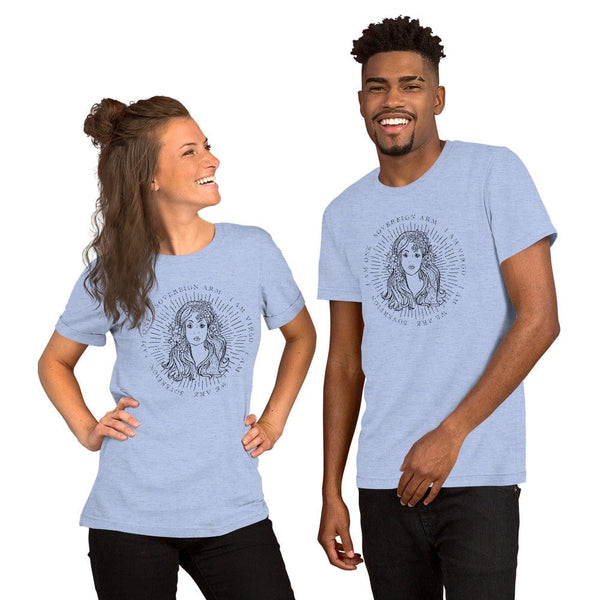 sovereignarm.com Heather Blue / S Zodiac Virgo, I am | Black Print Short-Sleeve Unisex T-Shirt