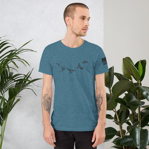 sovereignarm.com Heather Deep Teal / S Free Birds Short-Sleeve Unisex T-Shirt